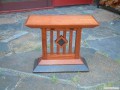 African Mahogany End Table with Black Granite